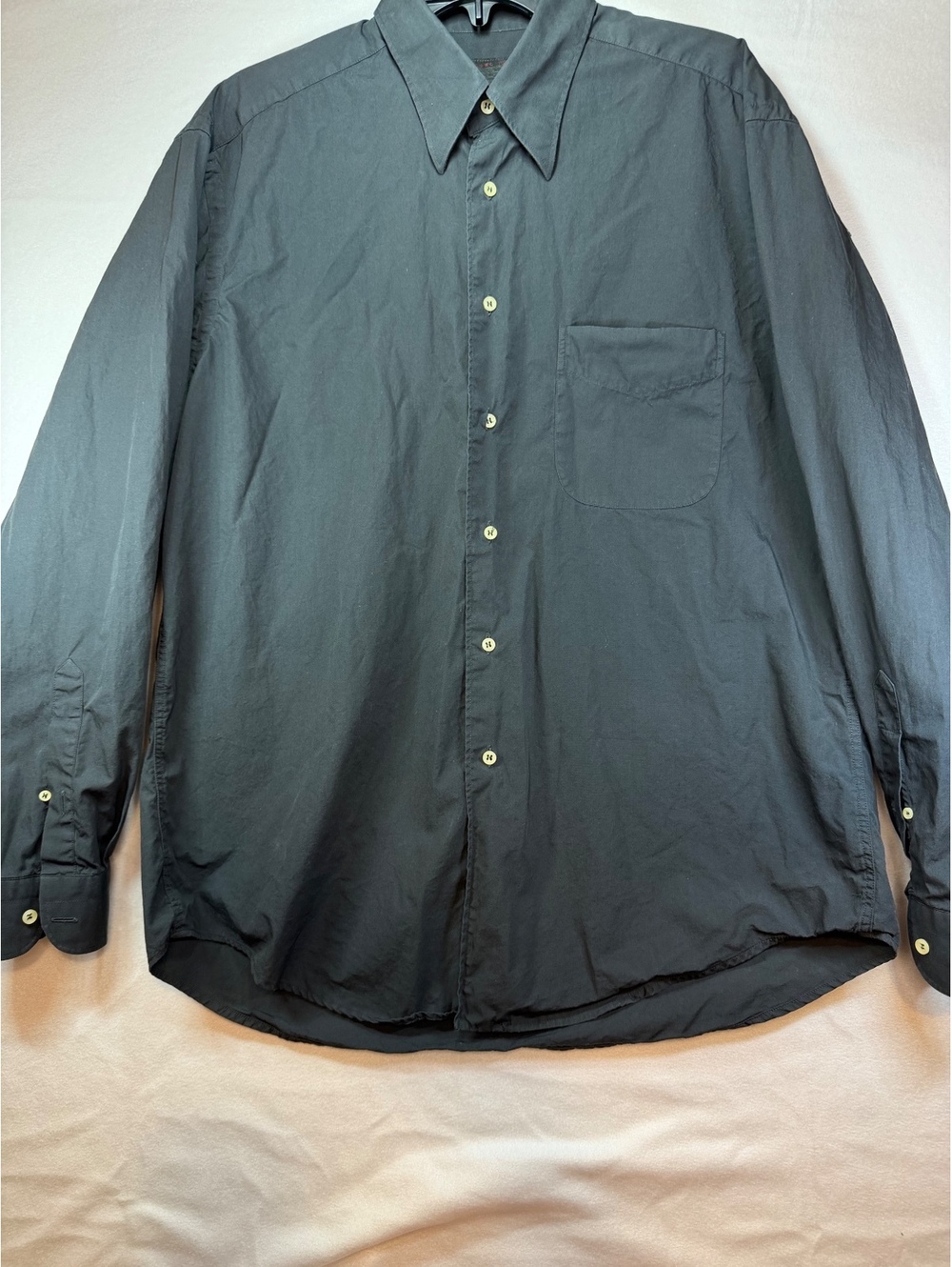 Diesel men’s charcoal Long Sleeve Button-Up Shirt 100% Cotton Size Large
